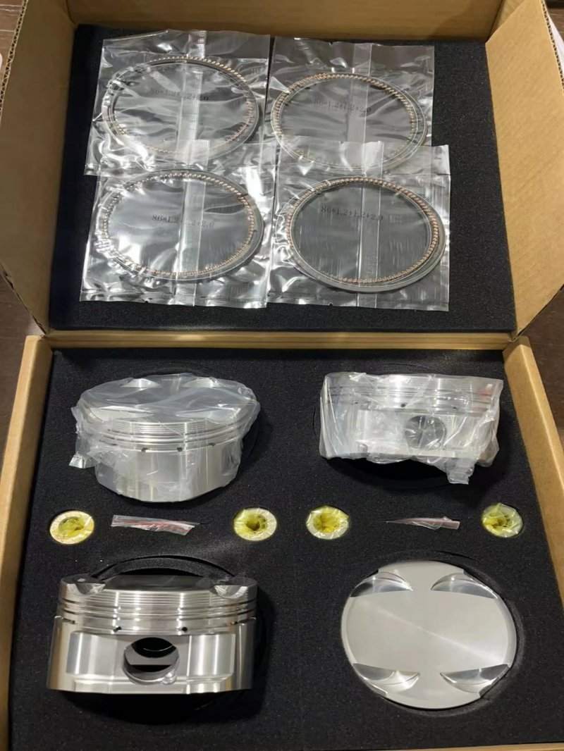 4032 Aluminum Alloy Forged Piston Set with Pin and Rings for  4G63 EVO Performance Cyl 86mm Cr 9.0 Ch 35mm